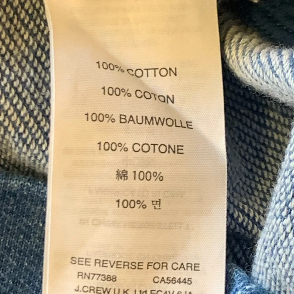 J.Crew cotton blue sweatshirt with tie sides. XXS